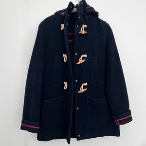 NWOT Topshop Bound-Seam Duffle Toggle Coat - navy